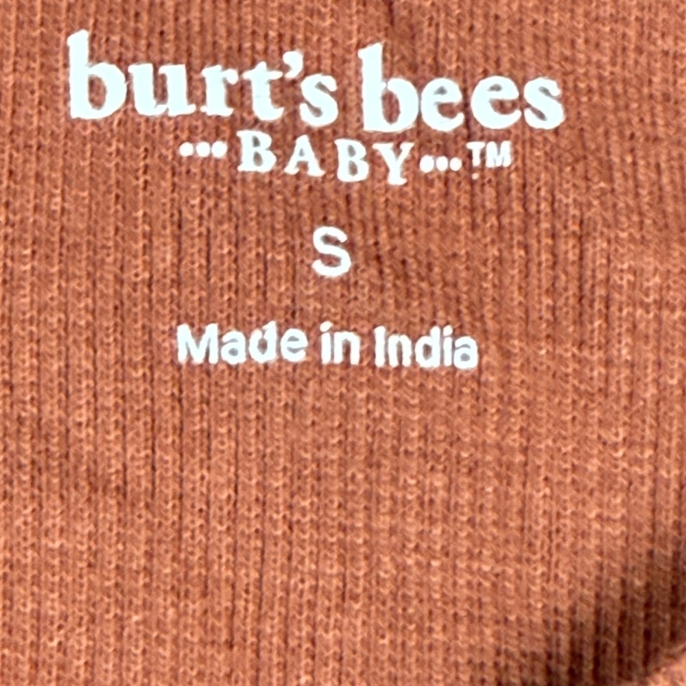 Burt's Bees Baby Women Brown Ribbed Organic Cotton Long Sleeve Top Size S - Picture 3 of 9